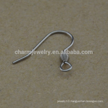 BXG021 Stainless Steel Ear Wires Coil Fish ear hook , earring findings for Jewelry-Making